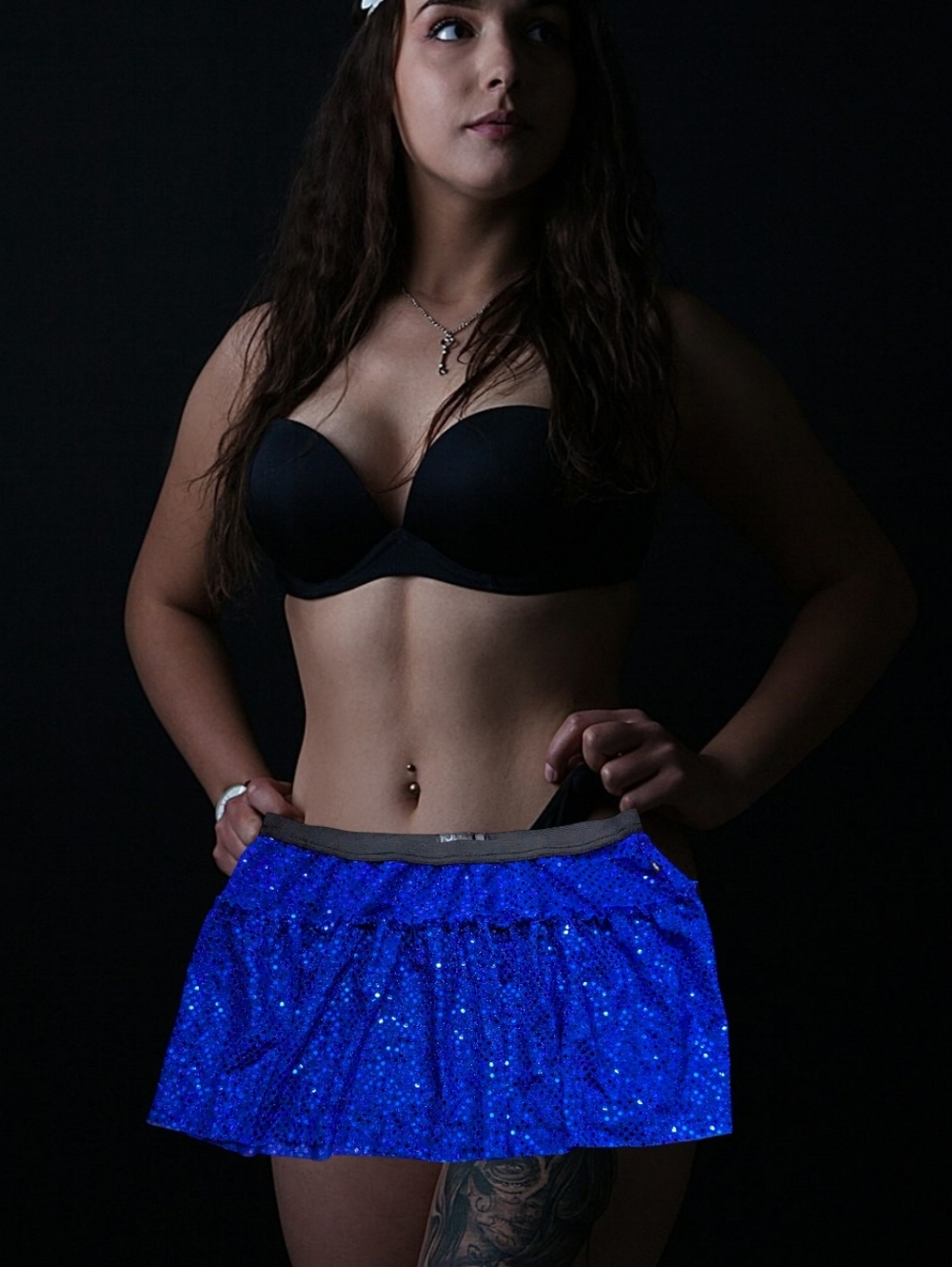 Sparkle Athletic Sparkling Royal Blue Sequin Mini Skirt M
